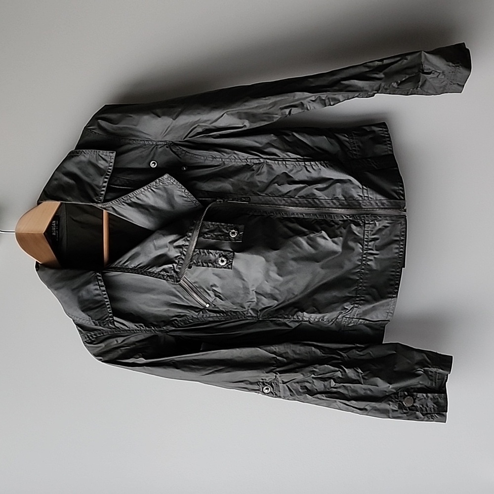 Vintage Morgan Lightweight Biker Style Windbreaker Roll Up Sleeves Jacket